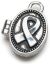Prayer Box metal Charm Oval with Cause Ribbon Antique Silver