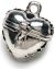 Prayer BoX metal Charm Puffy Heart Antique Silver
