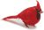 Fat Red Cardinal Feather Bird 3.5 Inches