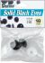 Shank Back Solid Eyes with Plastic Washers 18 mm Black