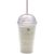 Double Wall Cup with Round Lid Clear