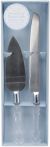 Engravable Server Set Silver Knife and Cake Server Faux Crystal Acrylic Handles