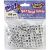 Alphabet Beads Vertical Hole Cube White with Black Letters 6mm