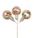 Gold Ornament Pick With Glitter Poinsettia Design 2 Assorted Sizes