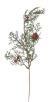 Christmas Floral Cedar And Pinecone Christmas Pick Glitter 14 Inches