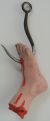 17 Inches Severed Mutilated Bloody Foot With Meat Hook