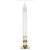 Led Taper Candle With Brass Plated Base And Timer White 8.5 Inches