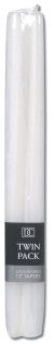 Unscented Taper Candles 12 Inch White