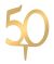 Mirror Acrylic Number 50 Cake Topper Gold 4 Inch