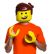 Men S Emmet Adult Costume Kit Orange One Size