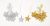 Ornaments Plastic Star Gold Laser Glitter 1 inches