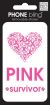 Me And My Big Ideas Phone Bling Removable Cell Phone Embellishment Ribbon Heart Pink Survivor