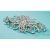 David Tutera Rhinestone Brooch Flat Spray Silver 4 X 1.5 Inches
