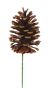 Christmas Floral Pine Cone Pick Natural with Gold Glitter Large