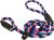 Leather Brothers British Rope Slip Lead 6 Black/Blue/Hot Pink