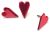Creative Impressions Painted Metal Paper Fasteners 50 Per Pkg Long Hearts Metallic Red