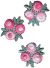 Wrights Iron On Appliques 3 Per Pkg Pink and White Flowers