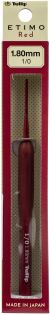 Tulip Etimo Red Crochet Hook W Cushion Grip Size 1 1.80mm