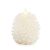 Flameless Candle Pine Cone Shape White With Silver Accents