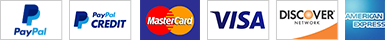 Pay with PayPal, PayPal Credit or any major credit card